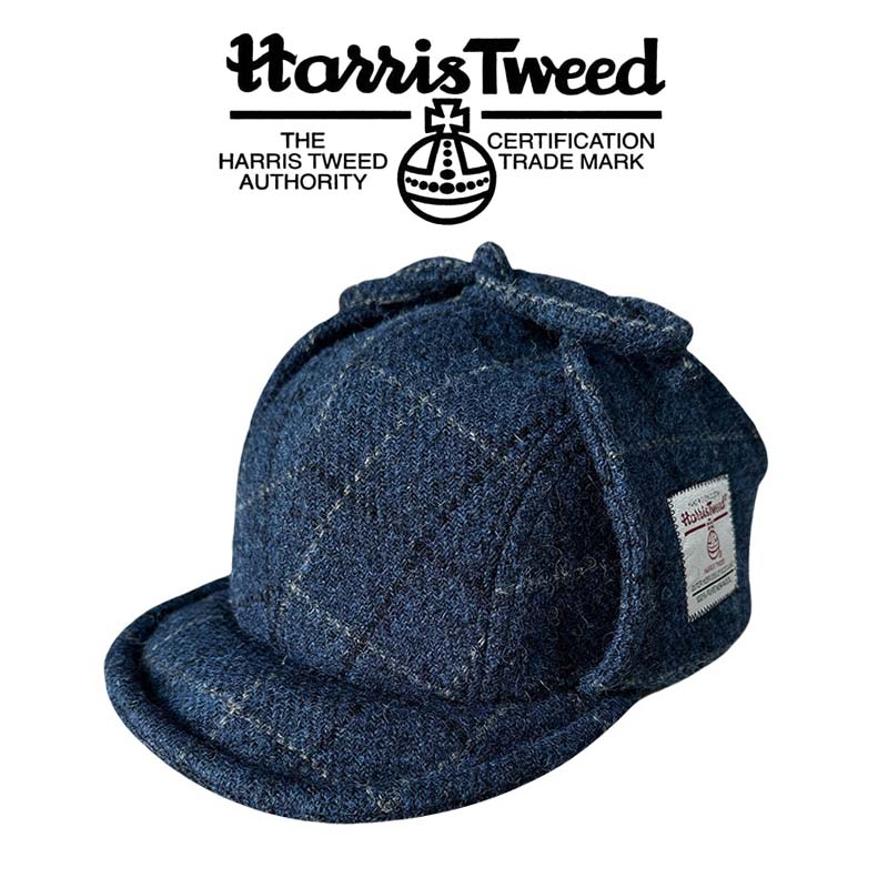 Trapper Hat Ear Flap - قبعة طيار هاريس تويد للرجال والنساء،