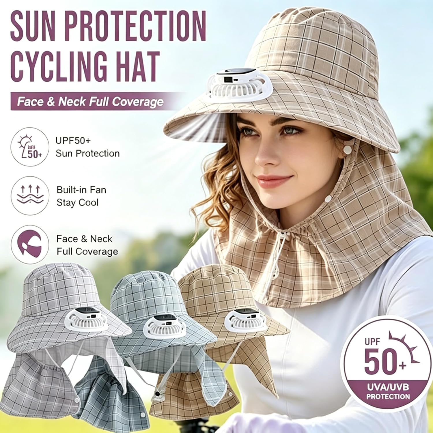 Visor Sun Hat - قبعة بمروحة تعمل بالطاقة الشمسية قابلة