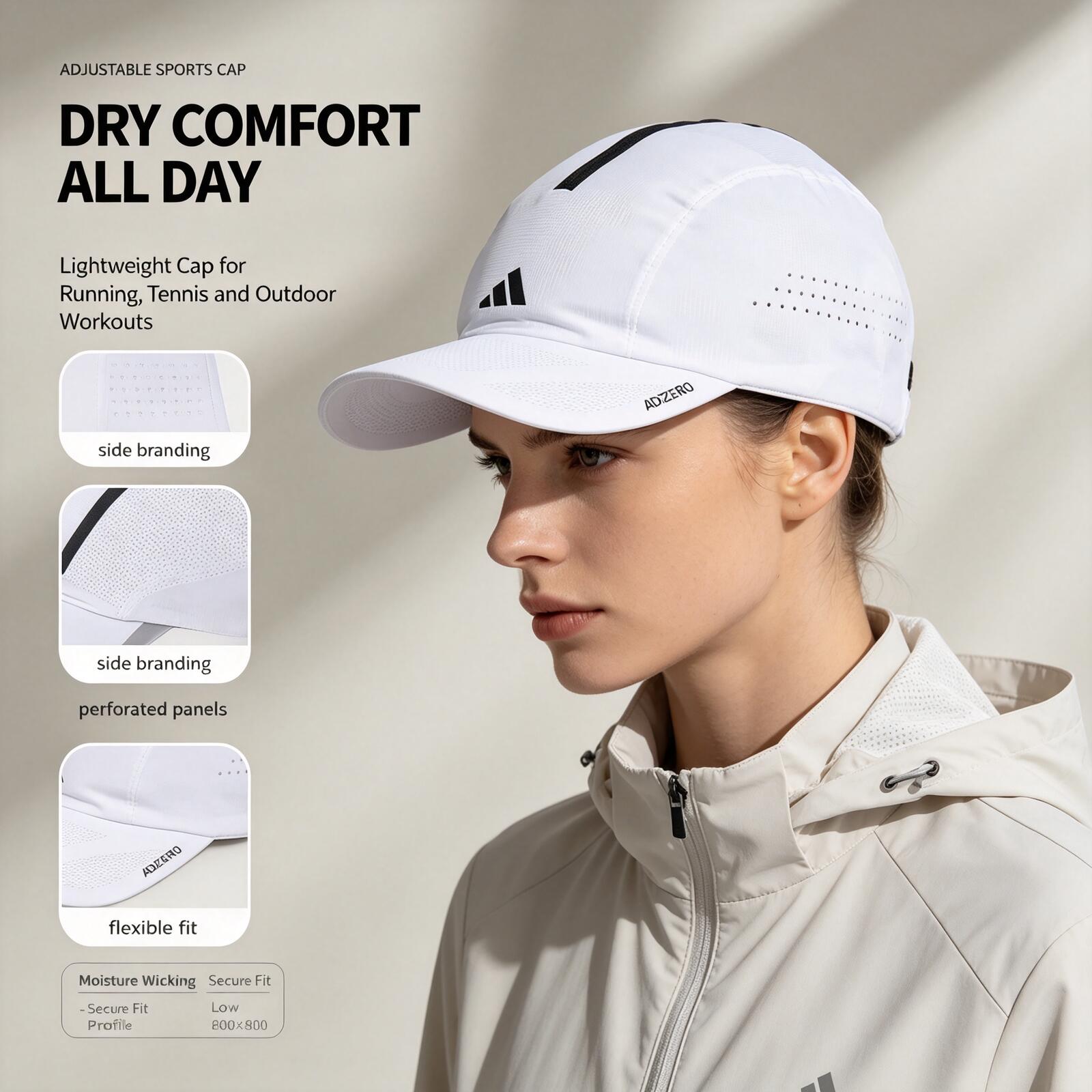 قبعة رياضية بيضاء من أديداس خف - مراجعة Running Cap Lightweight وسعره