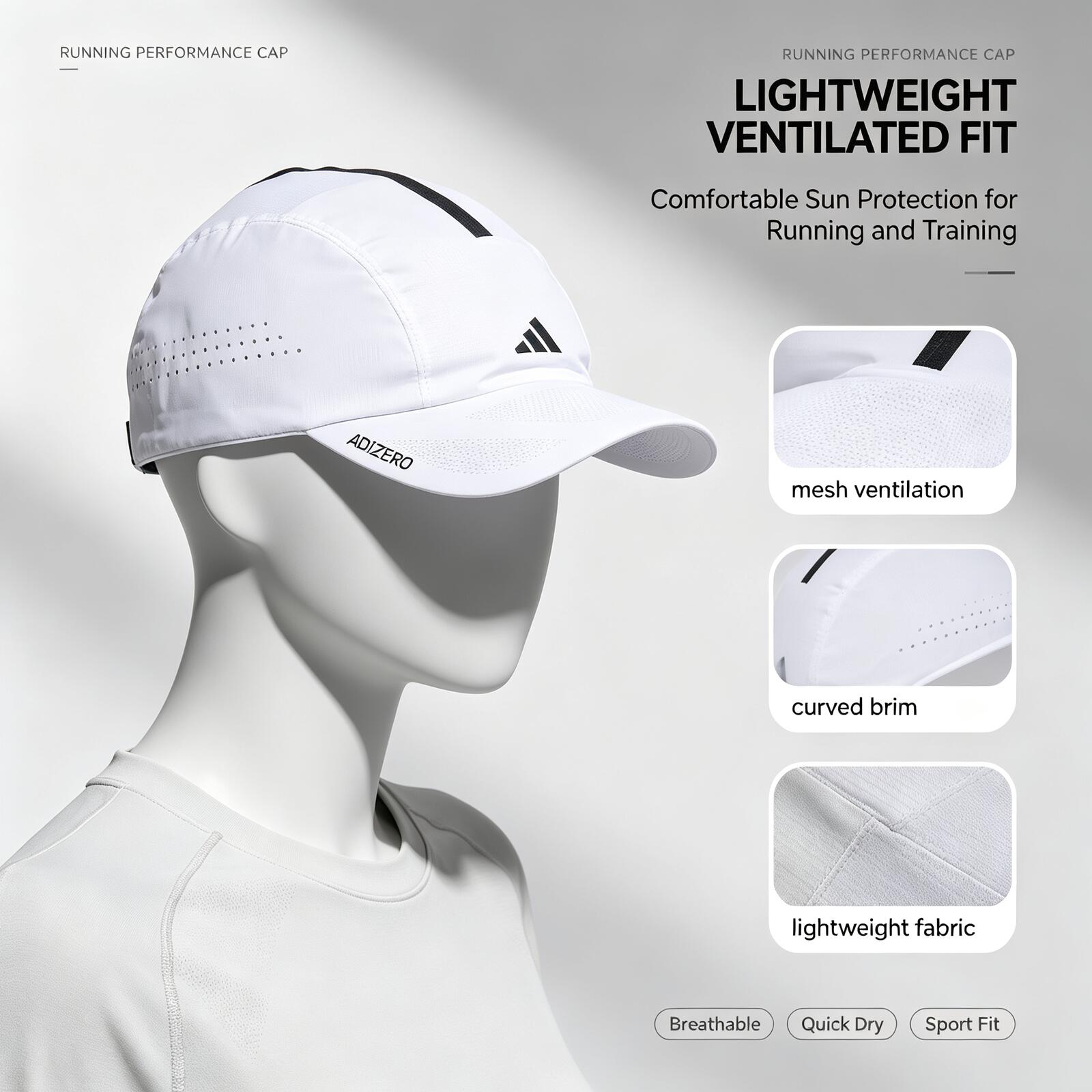 قبعة رياضية بيضاء من أديداس خف - مراجعة Running Cap Lightweight وسعره