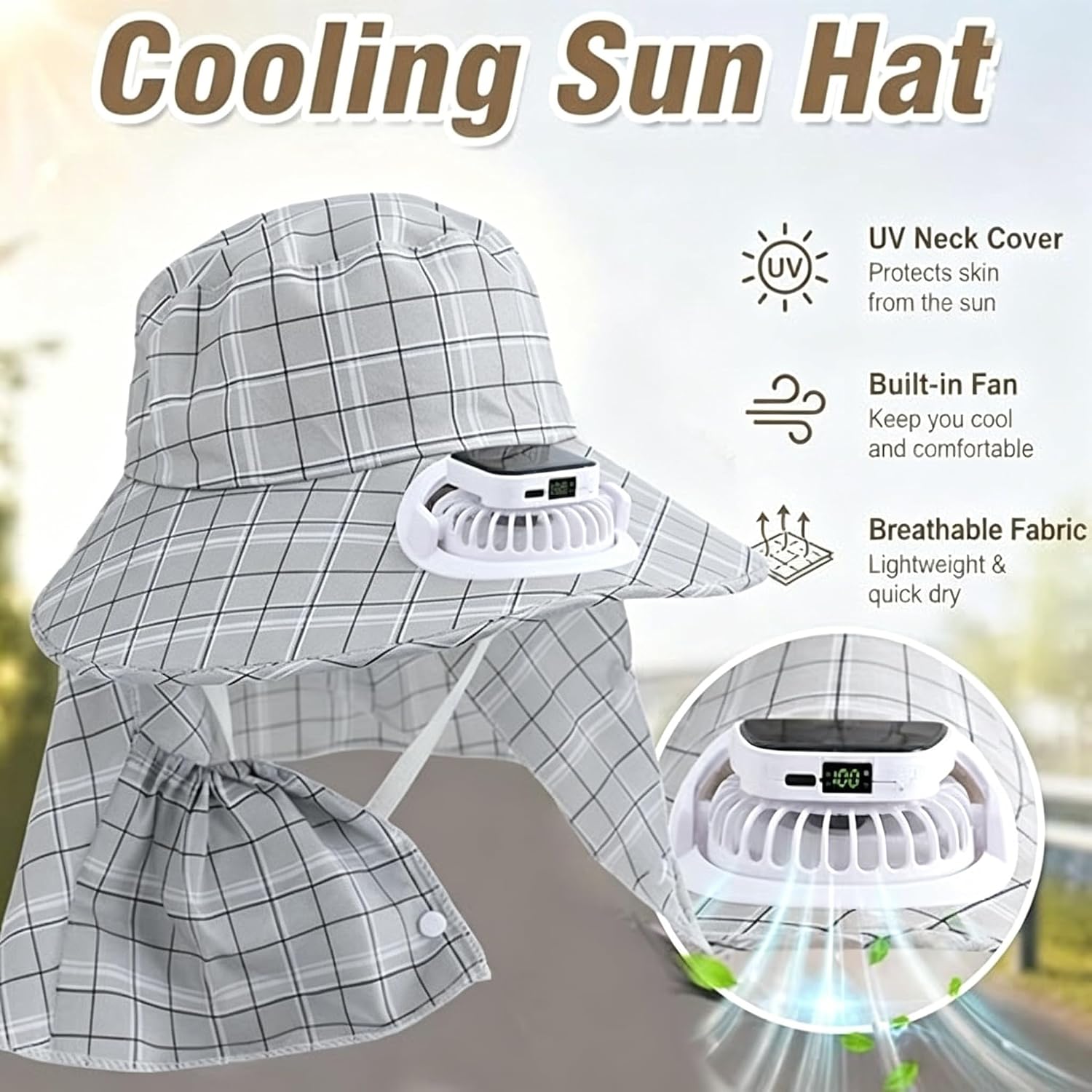 قبعة بمروحة تعمل بالطاقة الشمس - مراجعة Visor Sun Hat وسعره