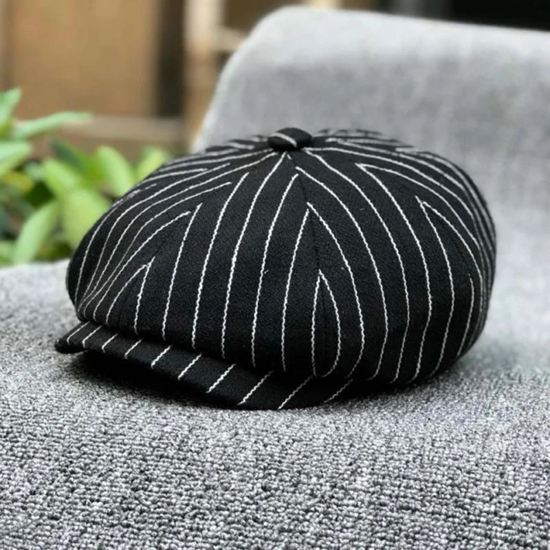 قبعة نيوزبوي قطنية مخططة ثماني - مراجعة Dad Hat Cotton وسعره