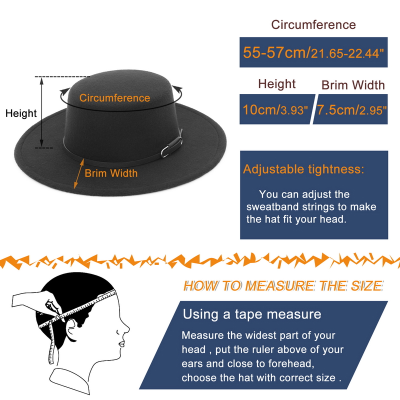 قبعة فيدورا أنيقة بحافة واسعة  - مراجعة Fedora Hat Wool وسعره
